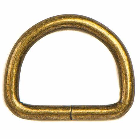 D ring 13mm ant brass 3mm thick