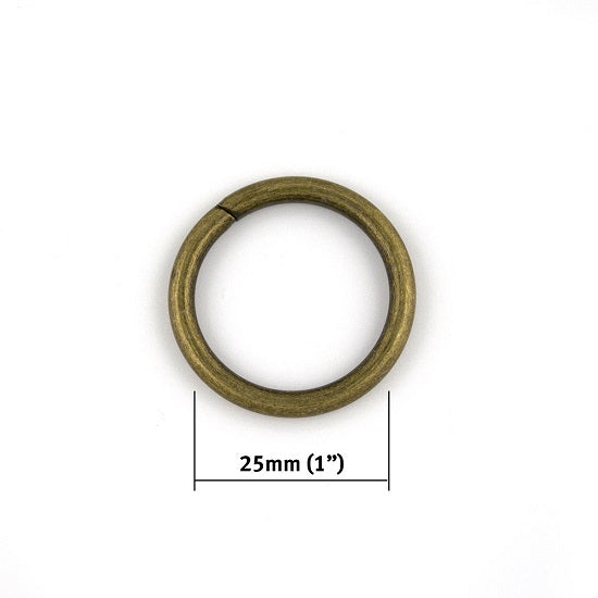 O ring 25mm antique brass