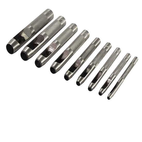 Leather hollow punch set 9pc