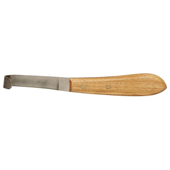 Hoof knife single edge wooden handle