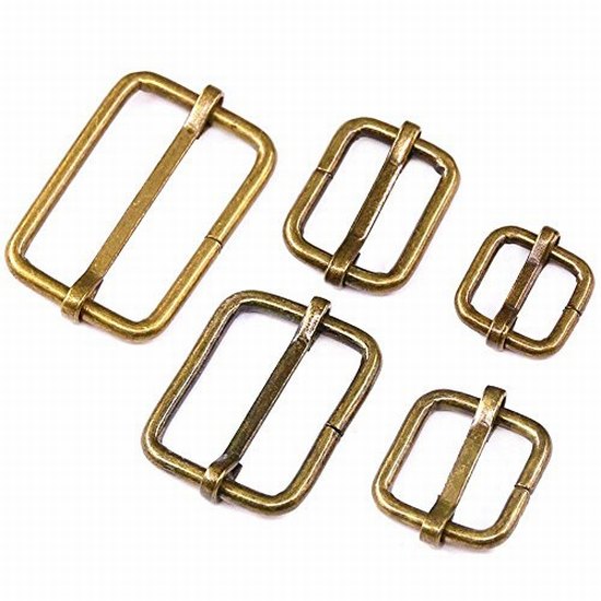 Strap adjuster buckle 4x5x20mm ant brass