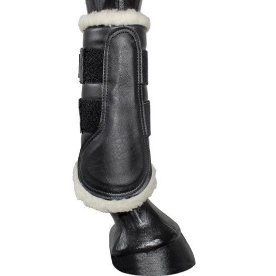 Pro stride sheepskin brushing boots cob size