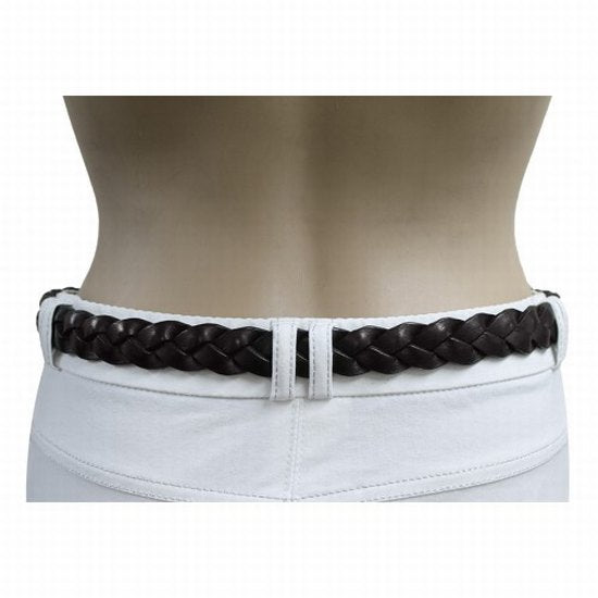 Belt leather plaited black