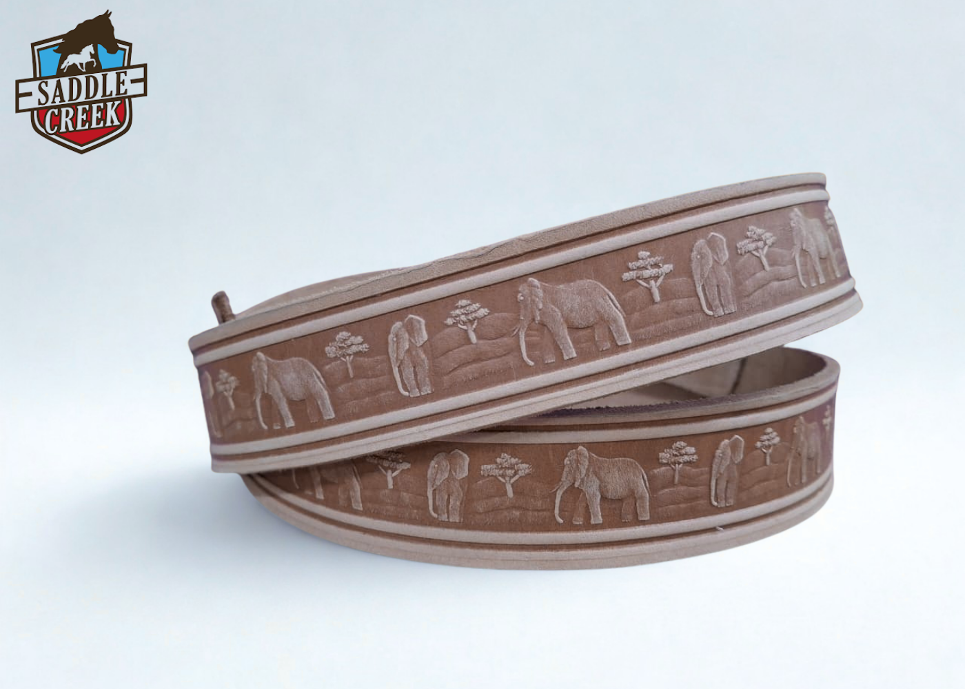 Belt strip elephant embossed 40mm or 1.5 inch