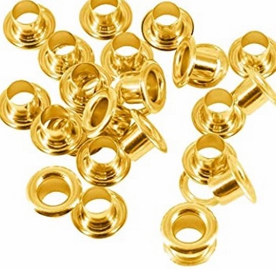 Boot eye lid 4mm brass per 5000 with out washers