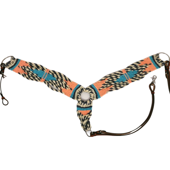Breastplate western corded tri-colour