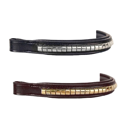Browband clincher brown with bronze clinchers