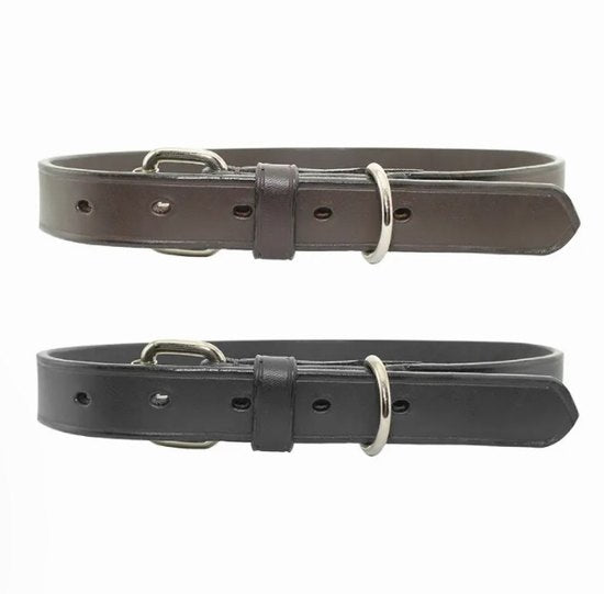 Dog collar leather plain