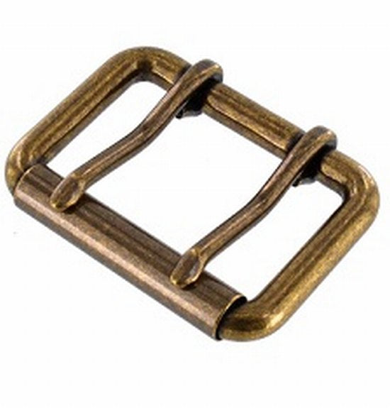Buckle roller two prong brass 50mm