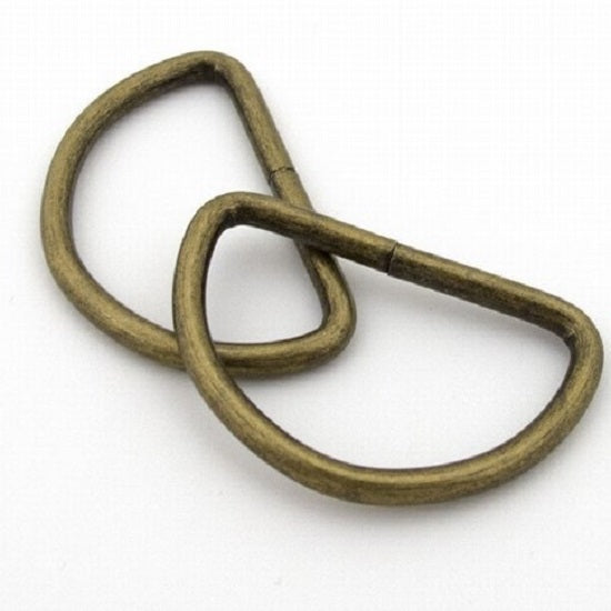 D ring 32mm ant brass
