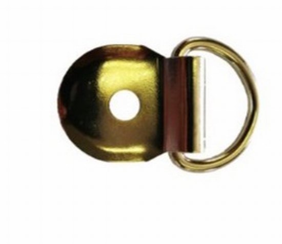D ring with fish plate 12mm antique brass wd136 each