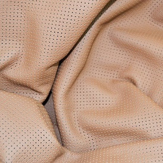Leather auto hides perforated tan per skin