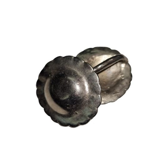 Machaza Rosette Silver Round Per Pair