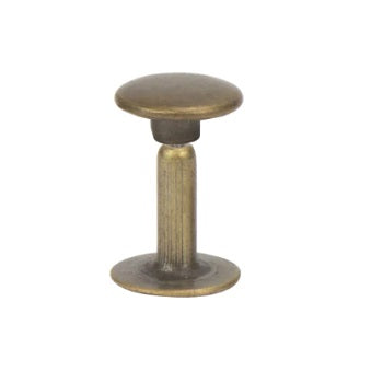 Rivet m and f 9mm ant brass 9mm cap 9mm stem per 1000