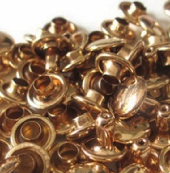 Rivets male female per 10 brass 8mm