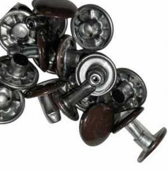 Rivets male female per 10 brown 12mm