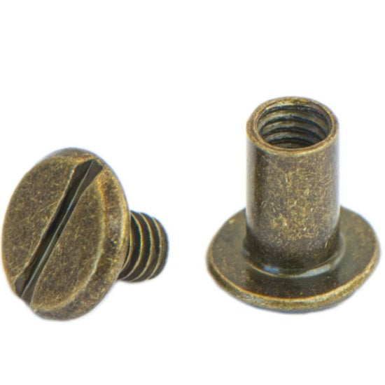 Screw post 10 mm antique brass 106505