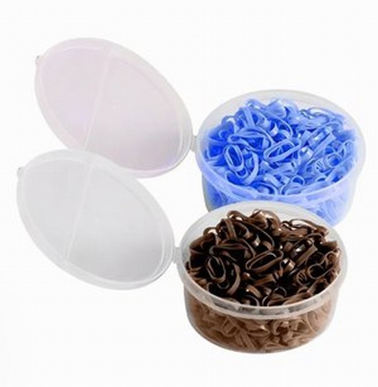Silicone bands / elastics in a tub  show time