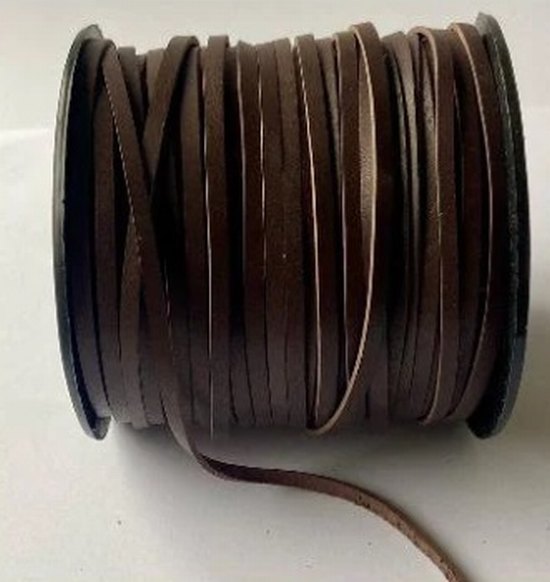Thonging leather flat/s 3.0mm brown per 100 meters