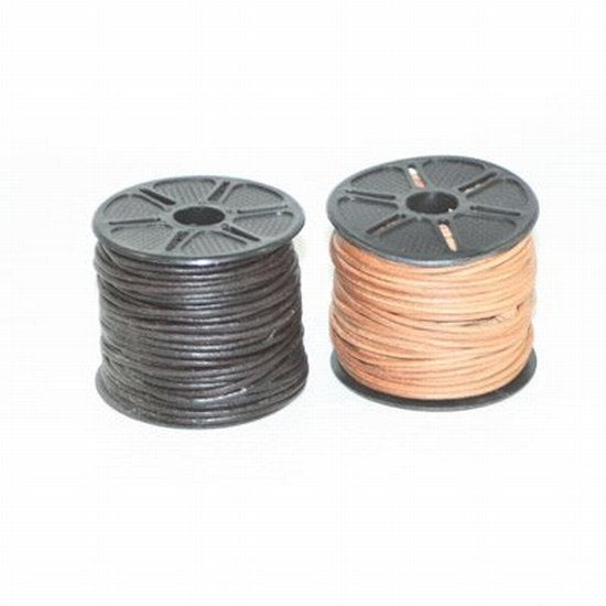 Thonging round leather