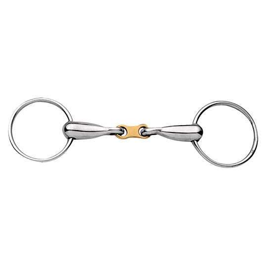 Snaffle bit with copper french link