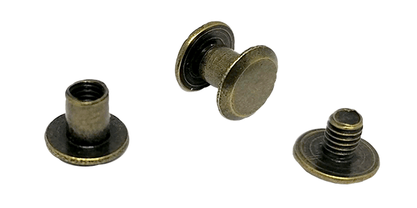 Inter screw 6mm antique brass per 10