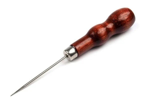 Straight awl brown handle thicker needle