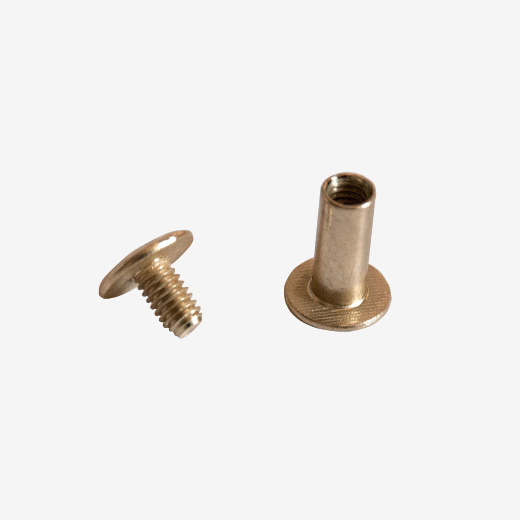 Inter screw 10mm antique brass per 10