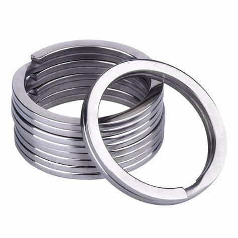 Key ring 20mm silver flat per 10