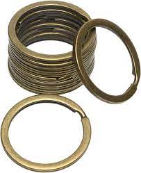 Key Ring Flat 25mm Steel Antique Brass per 10