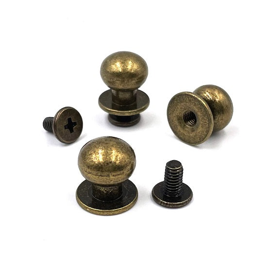 Knob screw ant brass small per 10