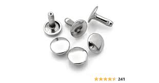 Rivet m n f double cap 10mm silver per 100