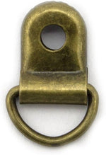 Shoe lacing d ring with flap 10mm ant brass