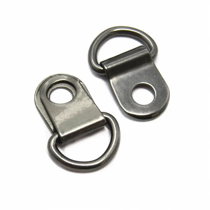 Shoe lacing d ring with flap 10mm silver