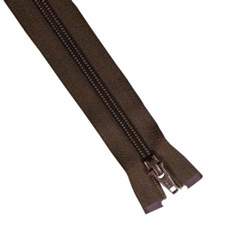 Zip open end 85cm brown
