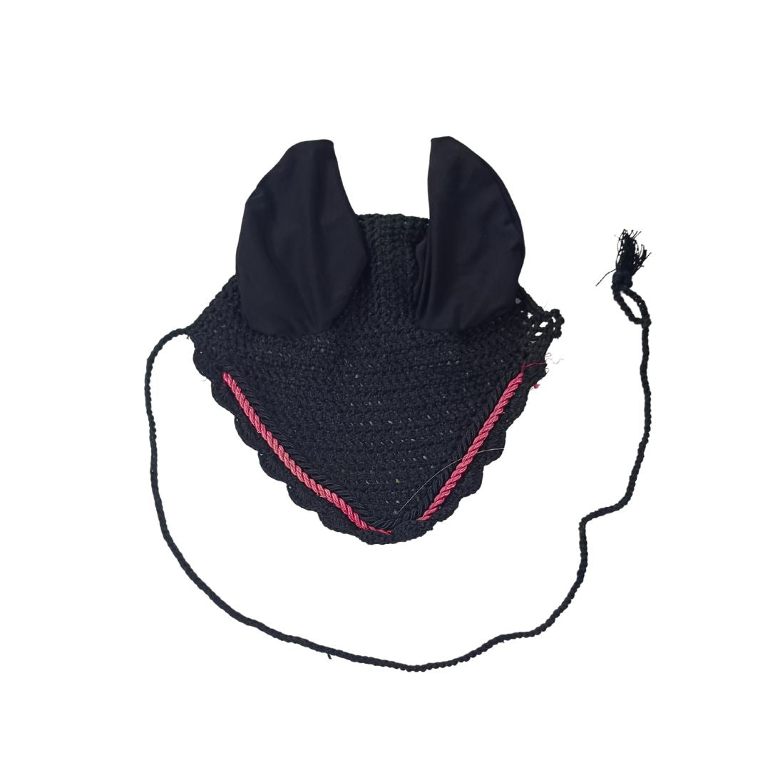 Ear muff  cotton black  with piping lycra ear