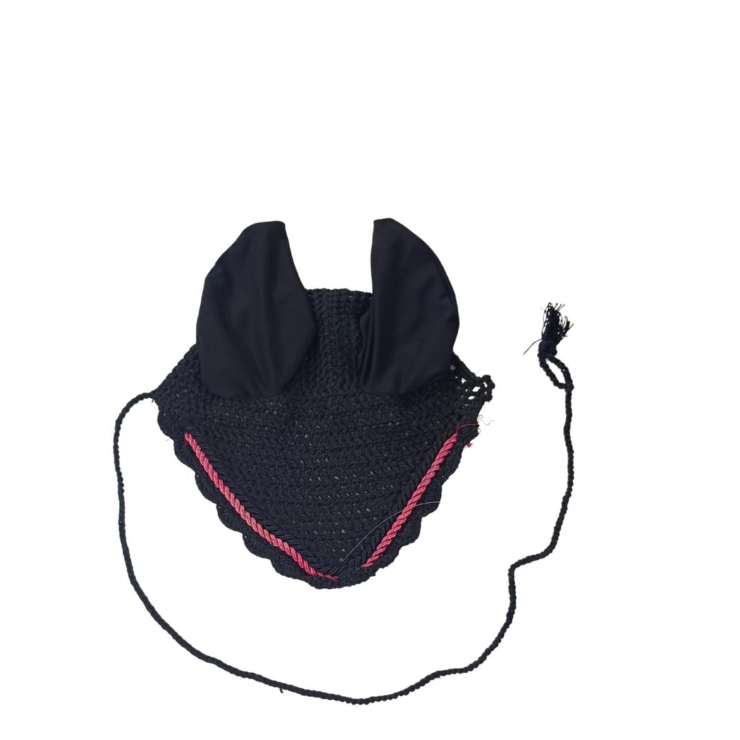 Ear muff  cotton black  with piping lycra ear