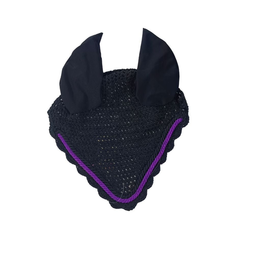 Ear muff  cotton black  with piping lycra ear