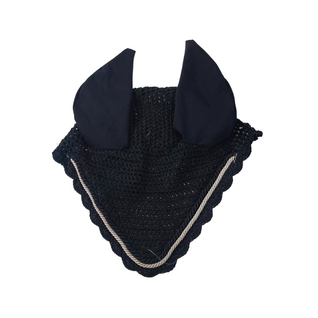 Ear muff  cotton black  with piping lycra ear