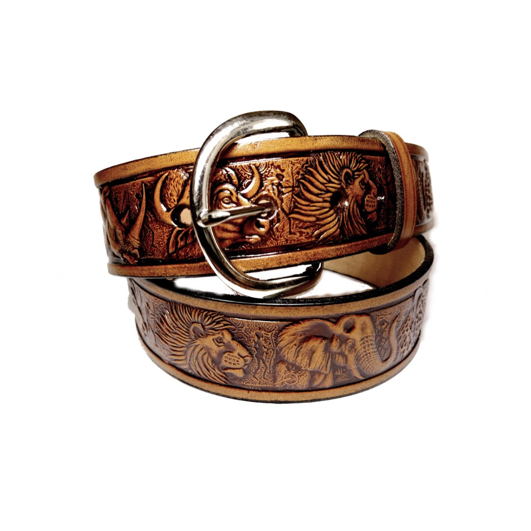 Belt double leather big 5 30mm