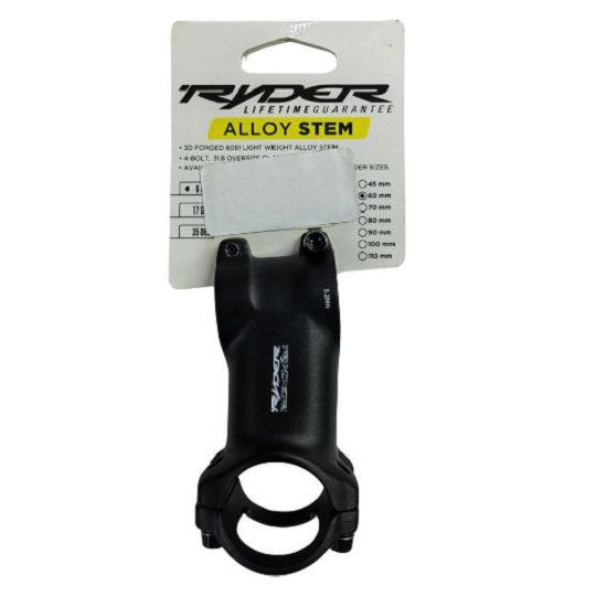 Stem Handlebar 60mm Ext 4 Bolt 6 Degree Black