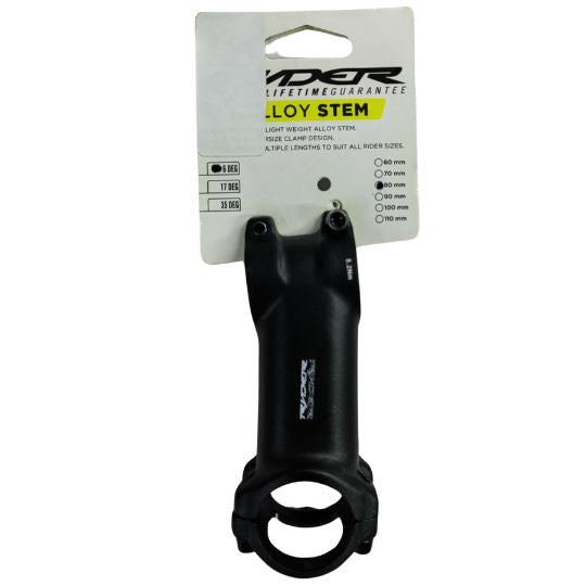 Stem Handlebar 80mm Ext 4 Bolt 6 Degree Black
