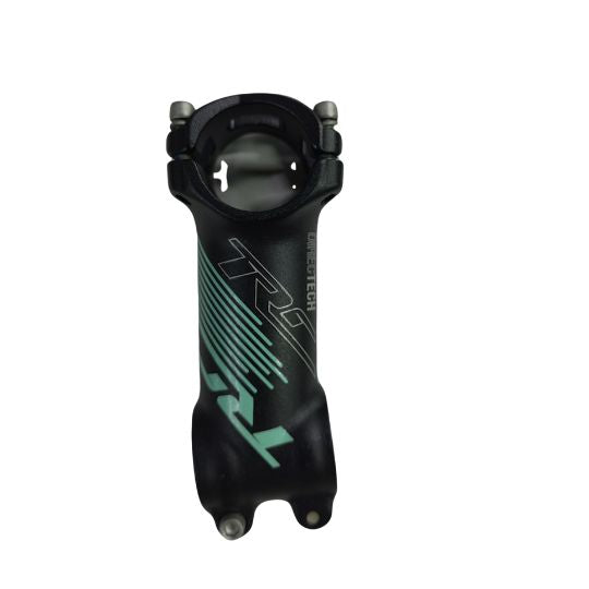 Stem Handlebar 90mm Ext 4 Bolt 7 Degree Black and Turqoise