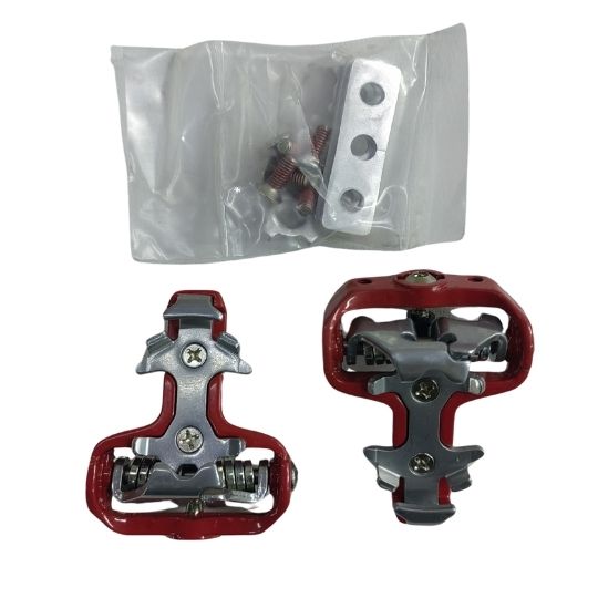 Pedal Cleats Red and Silver