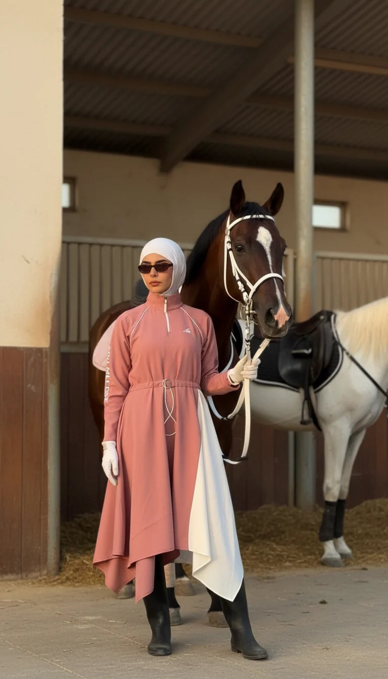 Equi Easi -Pink and Off White Equi Modest