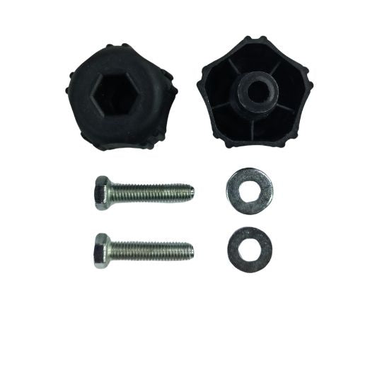 Bolt Caps L-Knob with Silver 8x35mm Bolts |2| Black