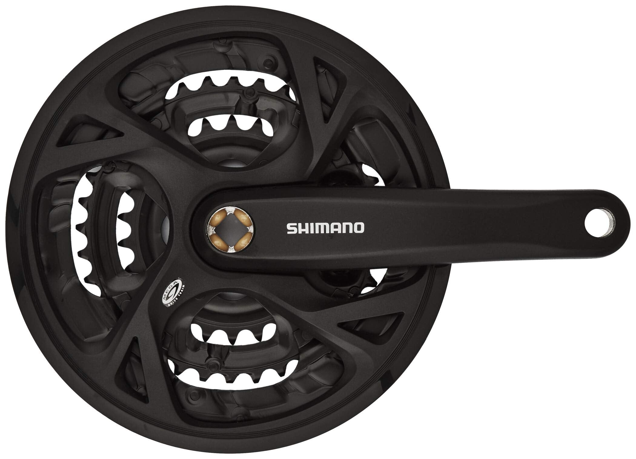 Right Crank Wheel with Silver 48-36-26T Chain Rings Black