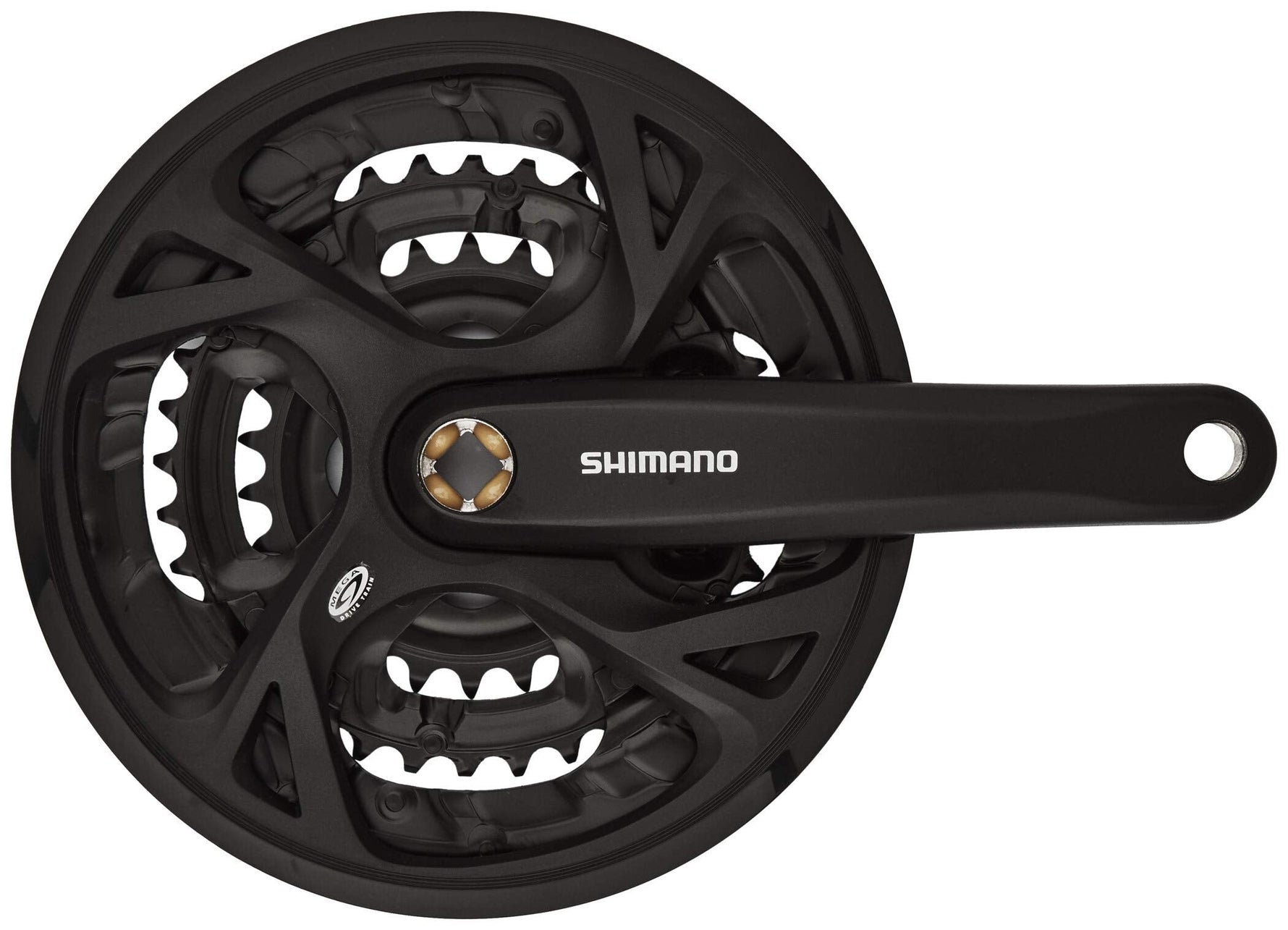 Right Crank Wheel with Silver 48-36-26T Chain Rings Black