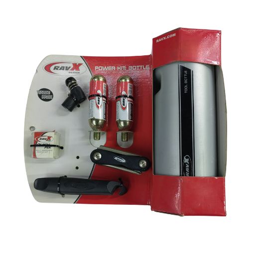 Cartridge 2 CO2, Patch Kit , Multi Tool and Tool bottle