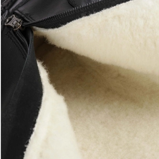 Boot Eskimo 100% wool lined Black leather